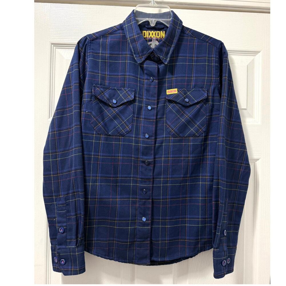 Dixxon Flannel Co The Toru Navy Blue Women’s S Plaid Snap Button Up Shirt